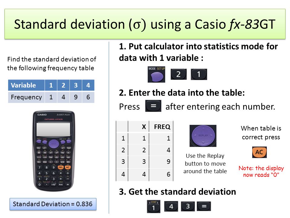 Calculator standard best sale deviation casio